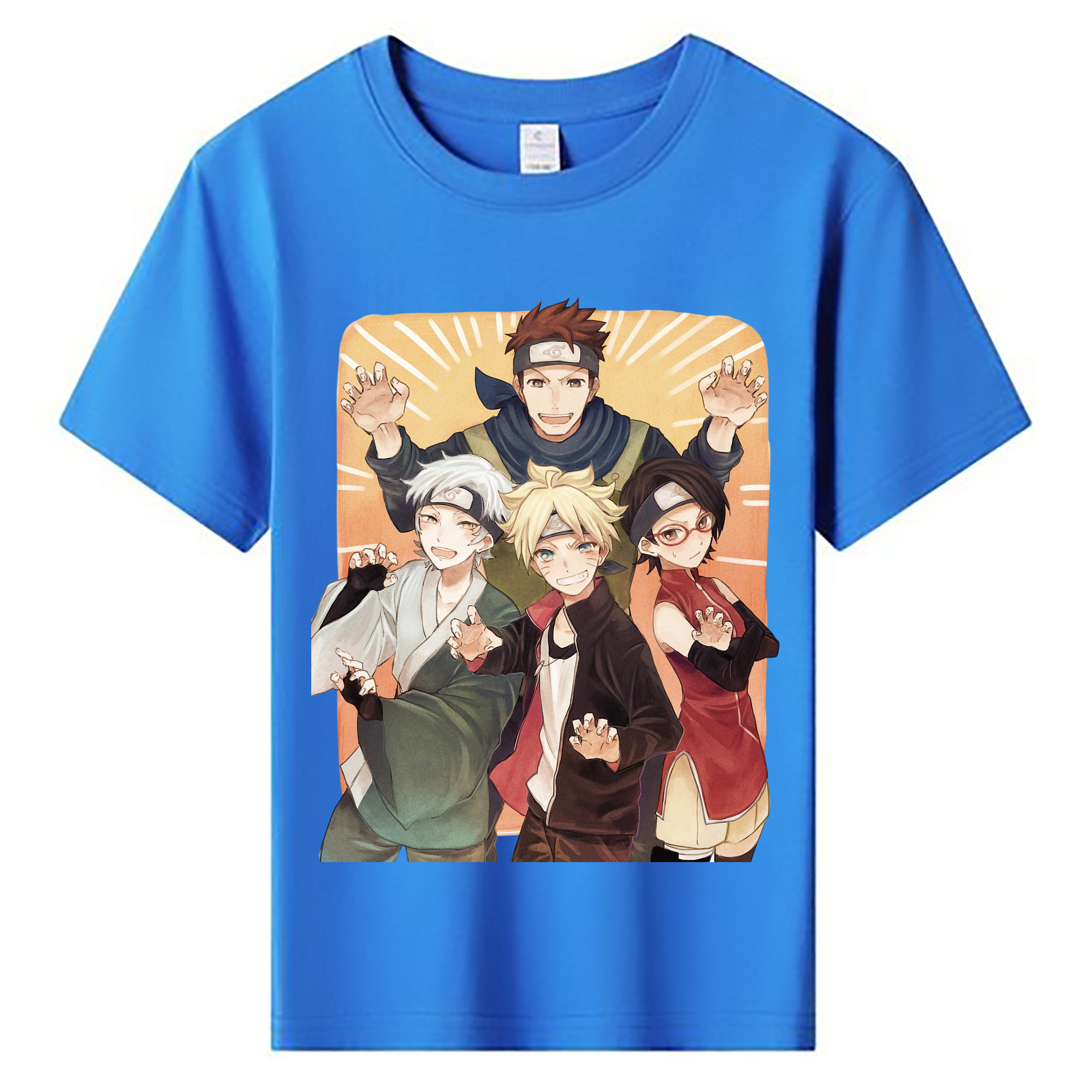 （画像用） NARUTO -ナルト- うちは サラダ Uchiha Sarada 綿100％キッズTシャツ（フロントプリント）